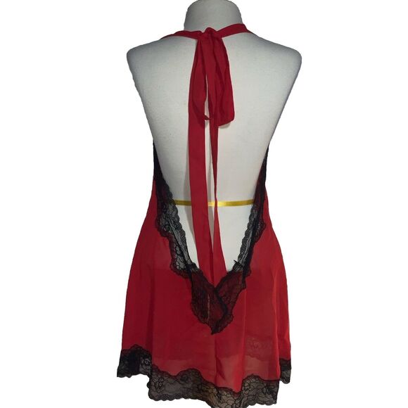 Adore Me Lilith Babydoll Red With Black Lace Sash Tie Closure XL - Picture 4 of 5